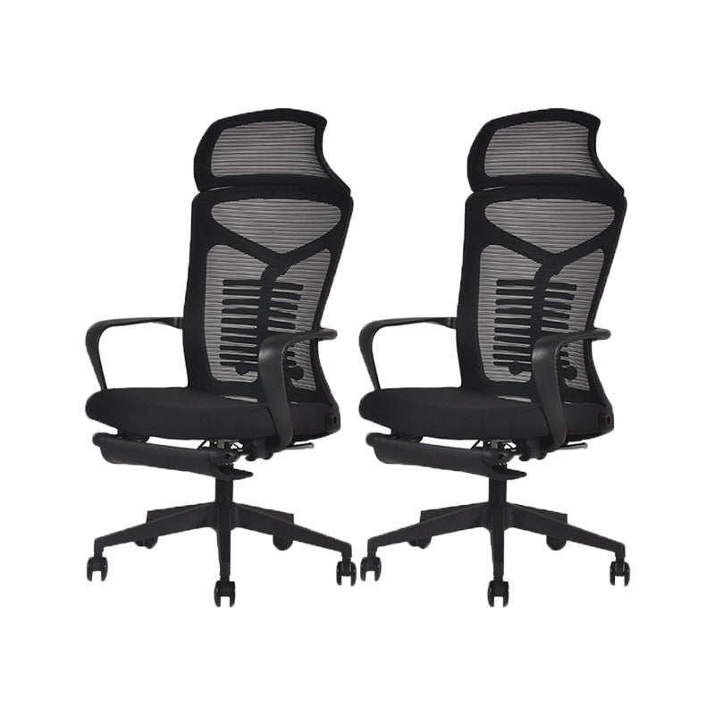 Black Modern & Contemporary Office Chair Fixed Arms Mid Back Home Office Chair