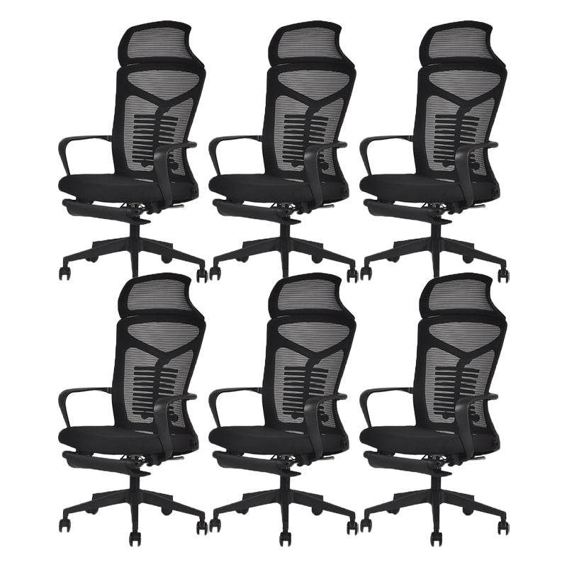 Black Modern & Contemporary Office Chair Fixed Arms Mid Back Home Office Chair