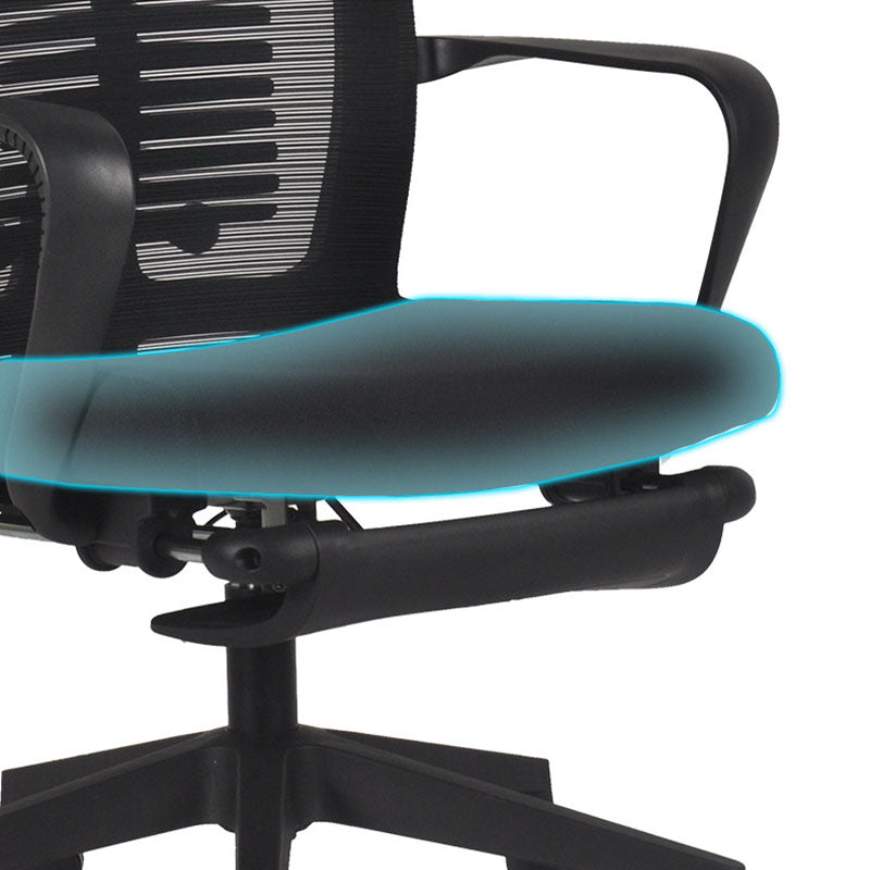 Black Modern & Contemporary Office Chair Fixed Arms Mid Back Home Office Chair