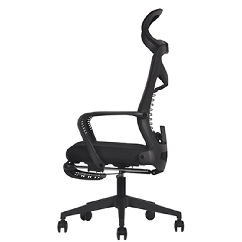 Black Modern & Contemporary Office Chair Fixed Arms Mid Back Home Office Chair