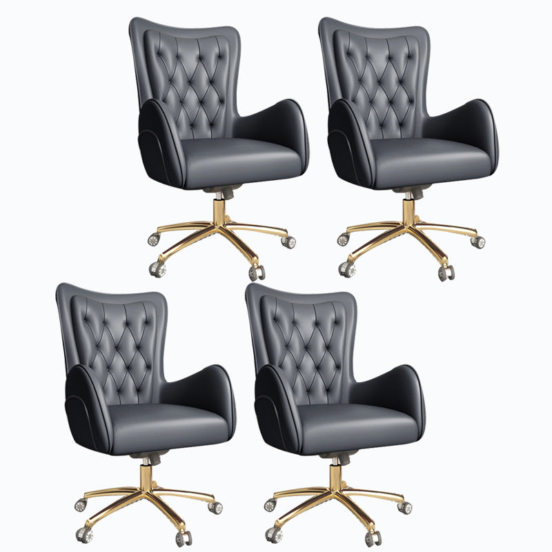 Modern Leatherette and Mesh Executive Chair Upholstered Mid-back Task Chair