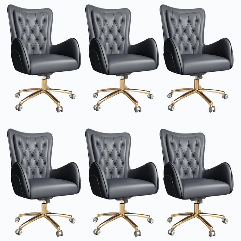 Modern Leatherette and Mesh Executive Chair Upholstered Mid-back Task Chair