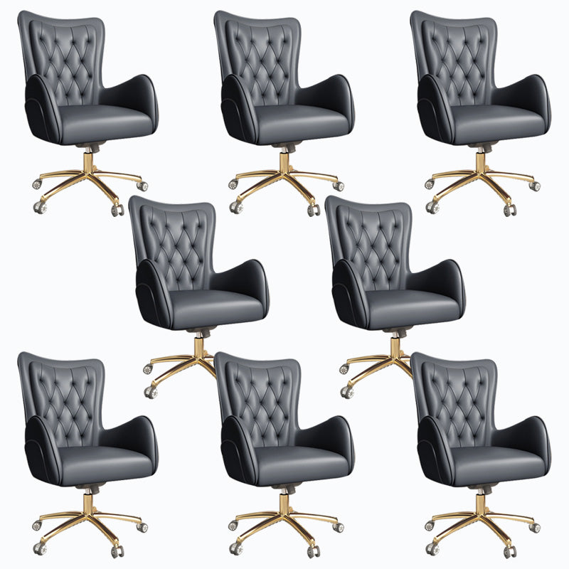 Modern Leatherette and Mesh Executive Chair Upholstered Mid-back Task Chair