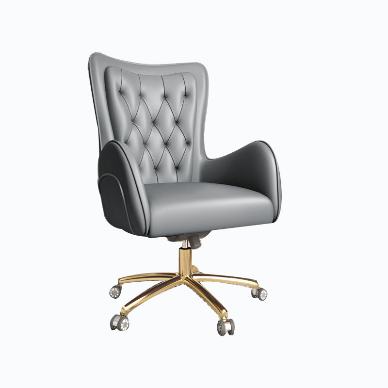 Modern Leatherette and Mesh Executive Chair Upholstered Mid-back Task Chair