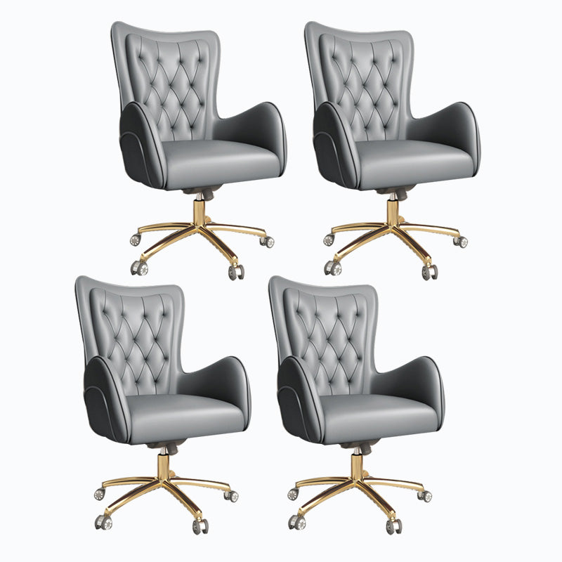 Modern Leatherette and Mesh Executive Chair Upholstered Mid-back Task Chair