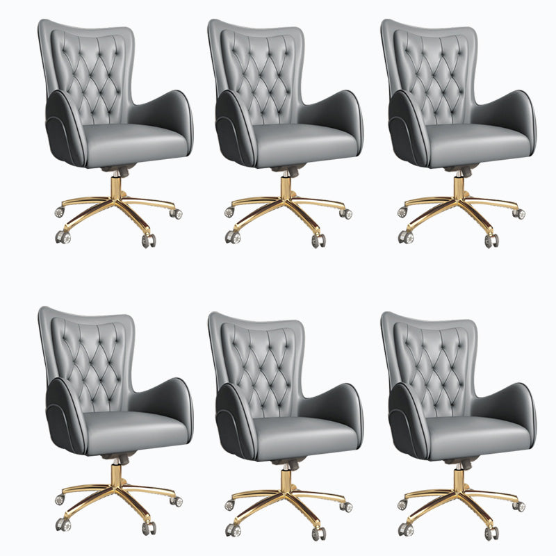 Modern Leatherette and Mesh Executive Chair Upholstered Mid-back Task Chair