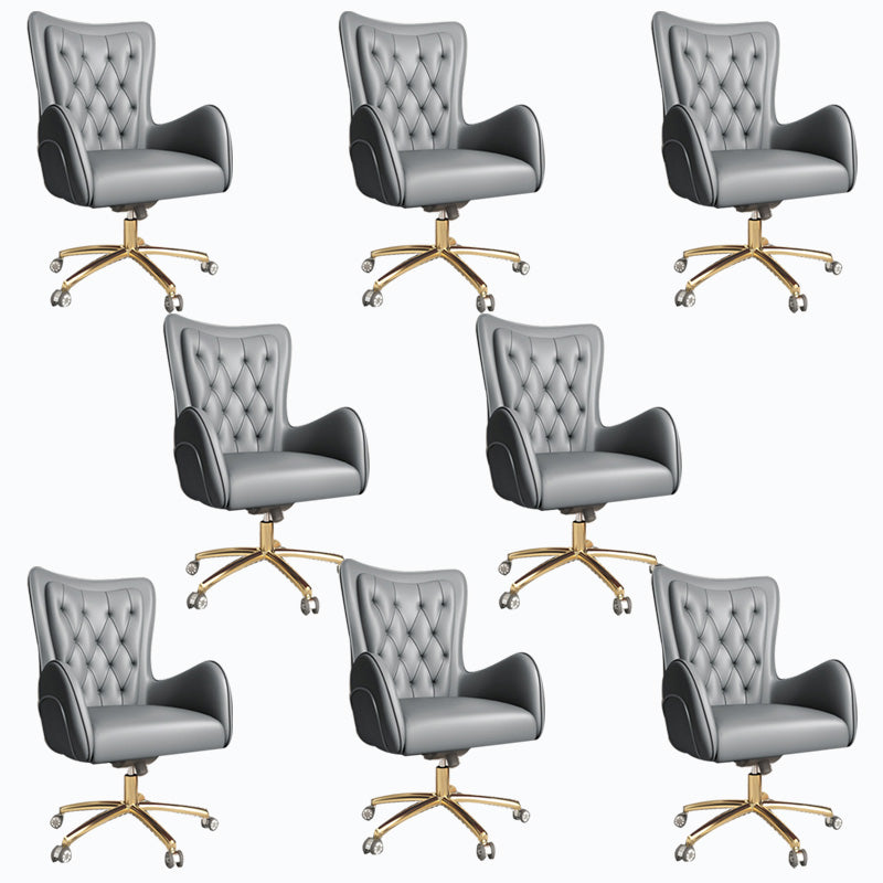 Modern Leatherette and Mesh Executive Chair Upholstered Mid-back Task Chair