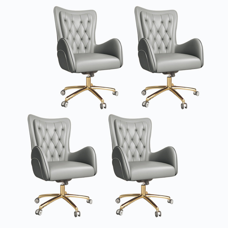 Modern Leatherette and Mesh Executive Chair Upholstered Mid-back Task Chair