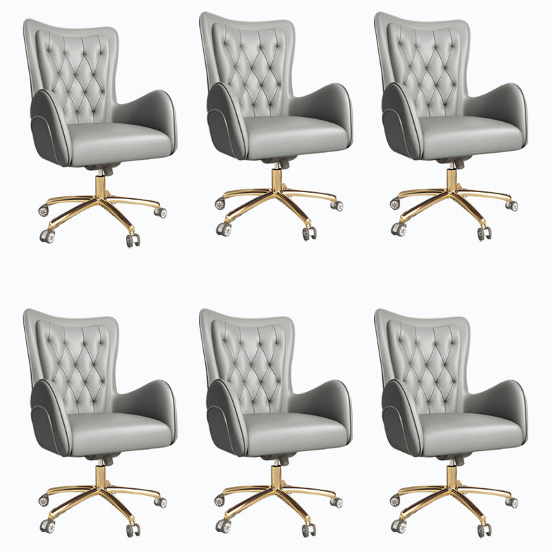 Modern Leatherette and Mesh Executive Chair Upholstered Mid-back Task Chair