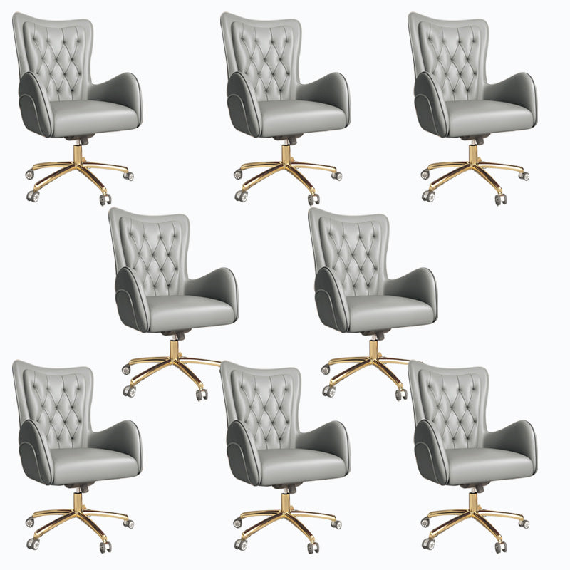 Modern Leatherette and Mesh Executive Chair Upholstered Mid-back Task Chair