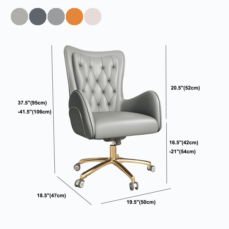 Modern Leatherette and Mesh Executive Chair Upholstered Mid-back Task Chair