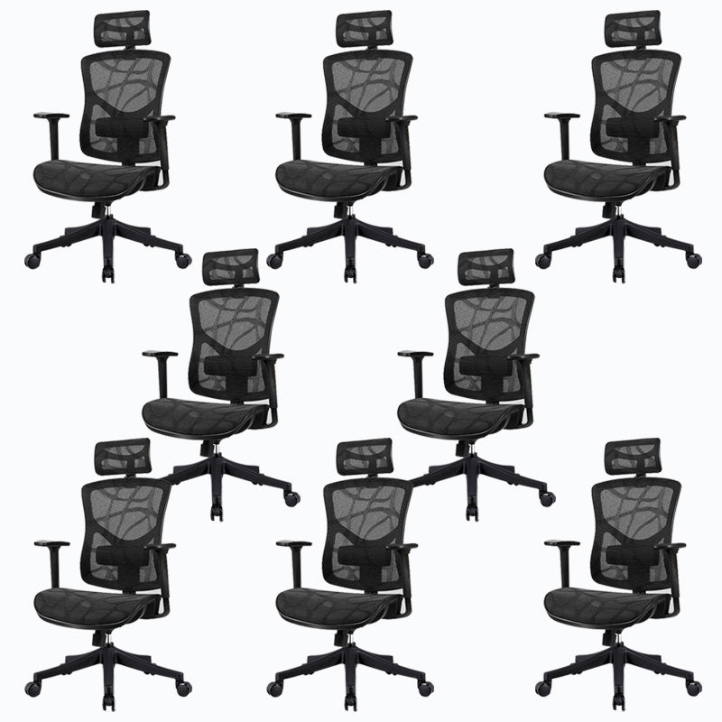 Velvet Task Chair Modern Home High-back Office Chair Ribbed Swivel