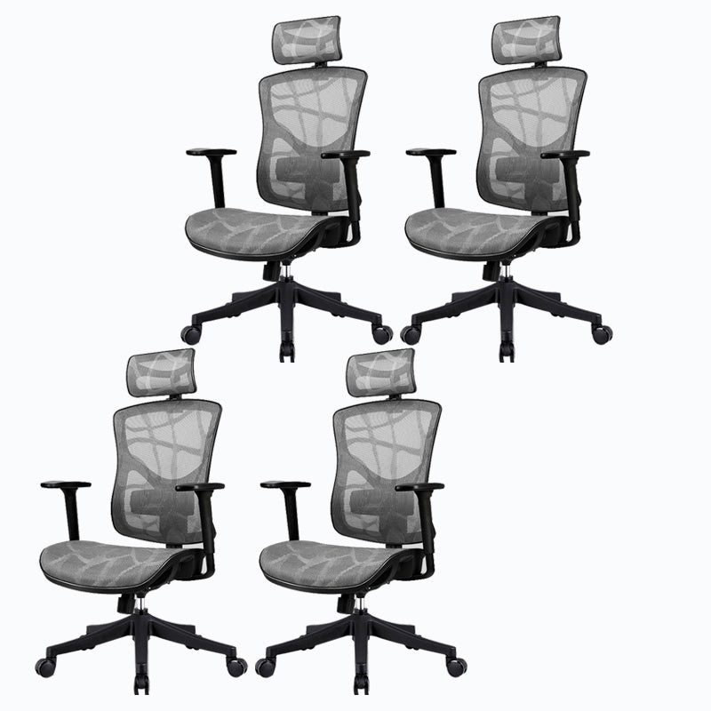 Velvet Task Chair Modern Home High-back Office Chair Ribbed Swivel