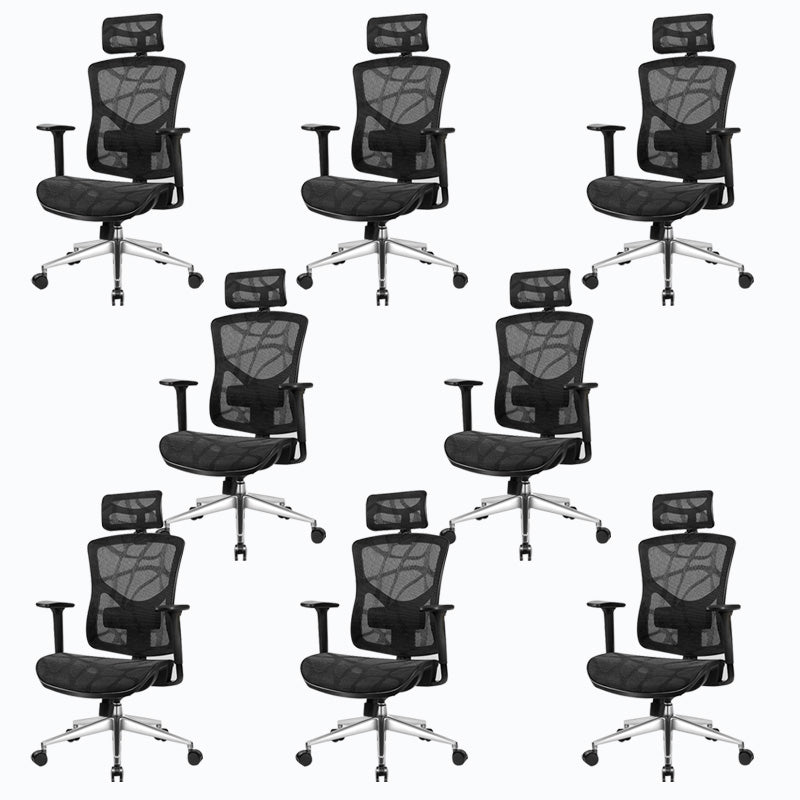 Velvet Task Chair Modern Home High-back Office Chair Ribbed Swivel