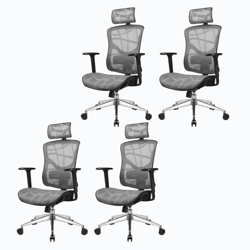 Velvet Task Chair Modern Home High-back Office Chair Ribbed Swivel