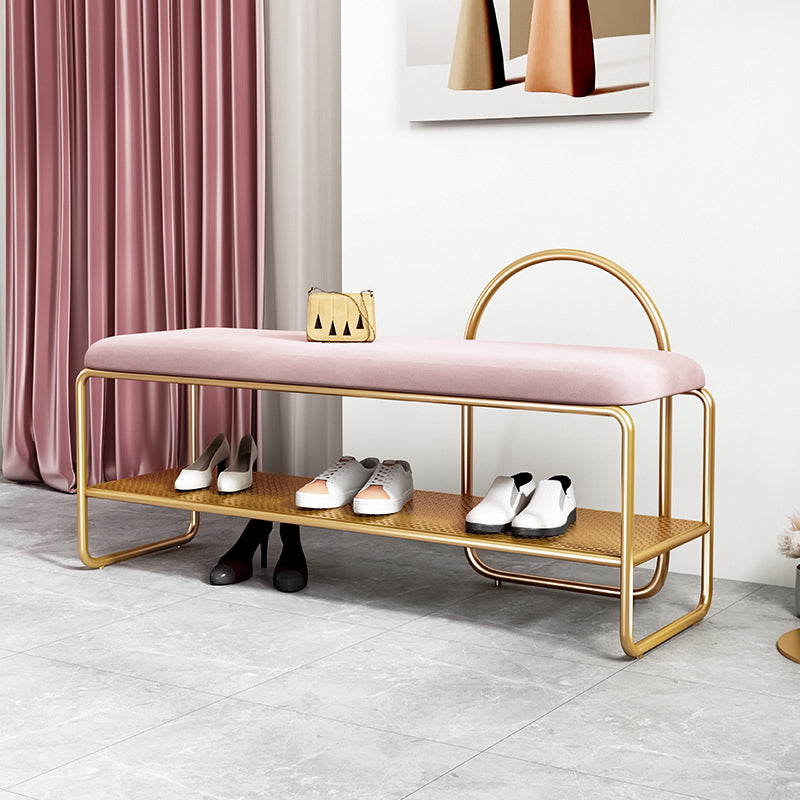 12.6 Inch Wide Glam Bench Foam Cushioned Bench with Shoe Storage