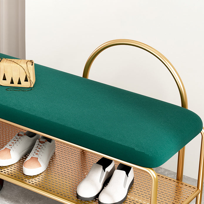 12.6 Inch Wide Glam Bench Foam Cushioned Bench with Shoe Storage