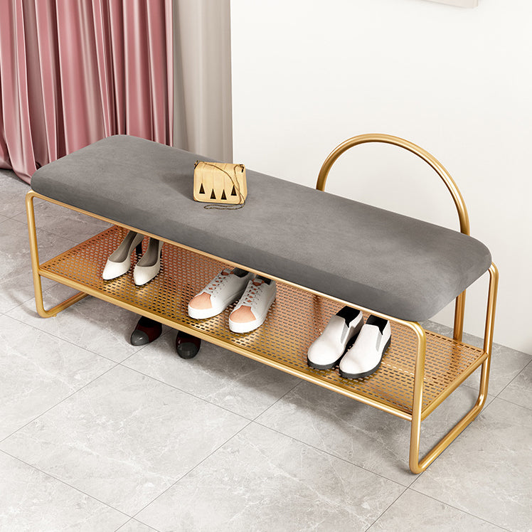 12.6 Inch Wide Glam Bench Foam Cushioned Bench with Shoe Storage