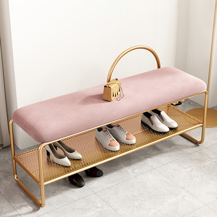 12.6 Inch Wide Glam Bench Foam Cushioned Bench with Shoe Storage