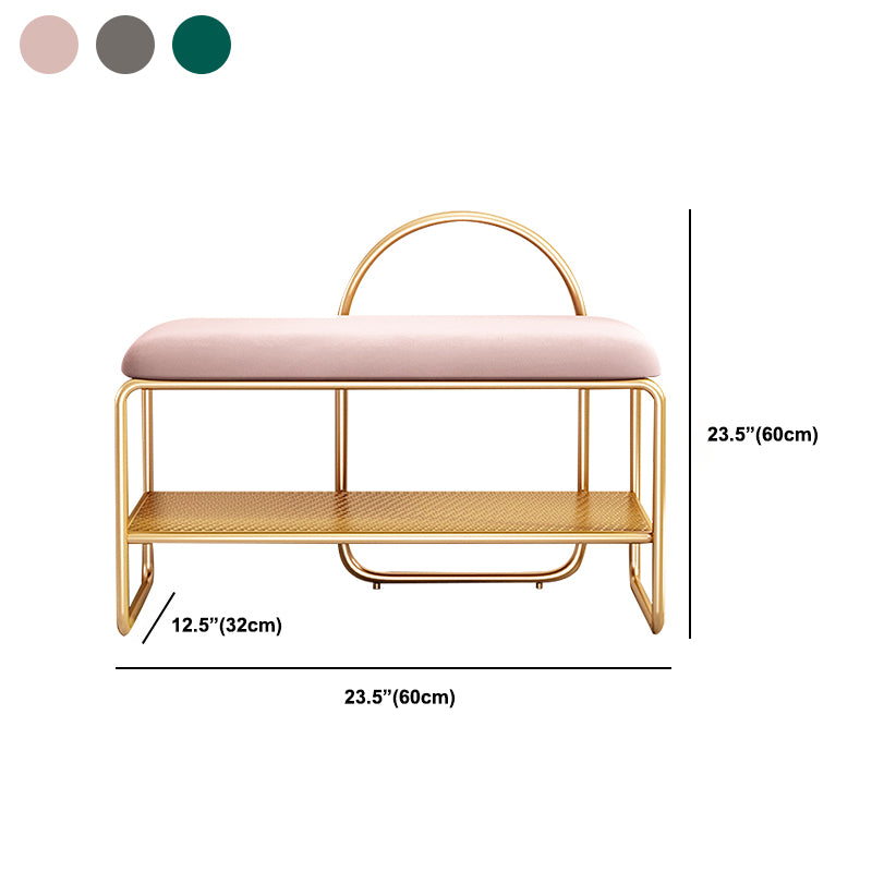 12.6 Inch Wide Glam Bench Foam Cushioned Bench with Shoe Storage