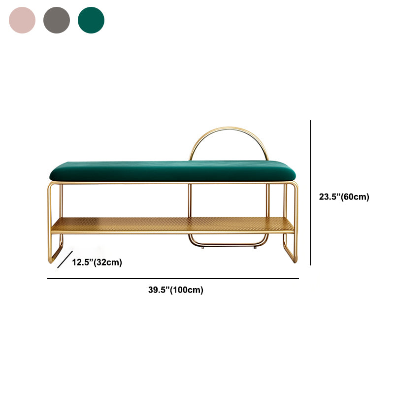 12.6 Inch Wide Glam Bench Foam Cushioned Bench with Shoe Storage