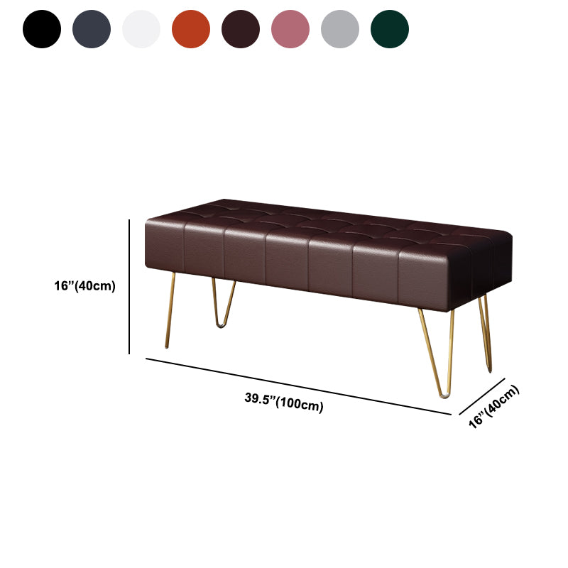 Glam Seating Bench 15.75 Inch Wide Cushioned Bench for Bedroom