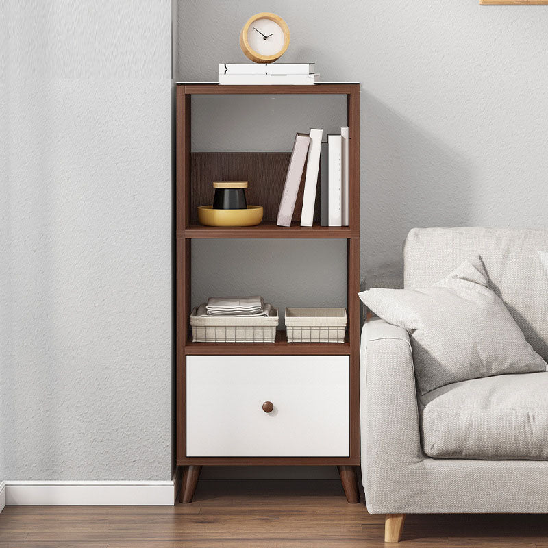 Contemporary Floor Engineered Wood Bookcase Open Shelf for Home