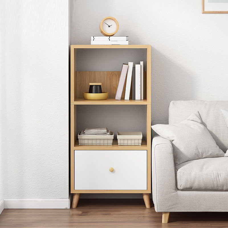 Contemporary Floor Engineered Wood Bookcase Open Shelf for Home