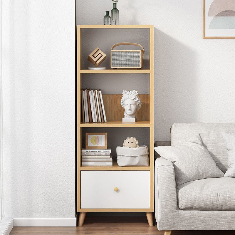 Contemporary Floor Engineered Wood Bookcase Open Shelf for Home