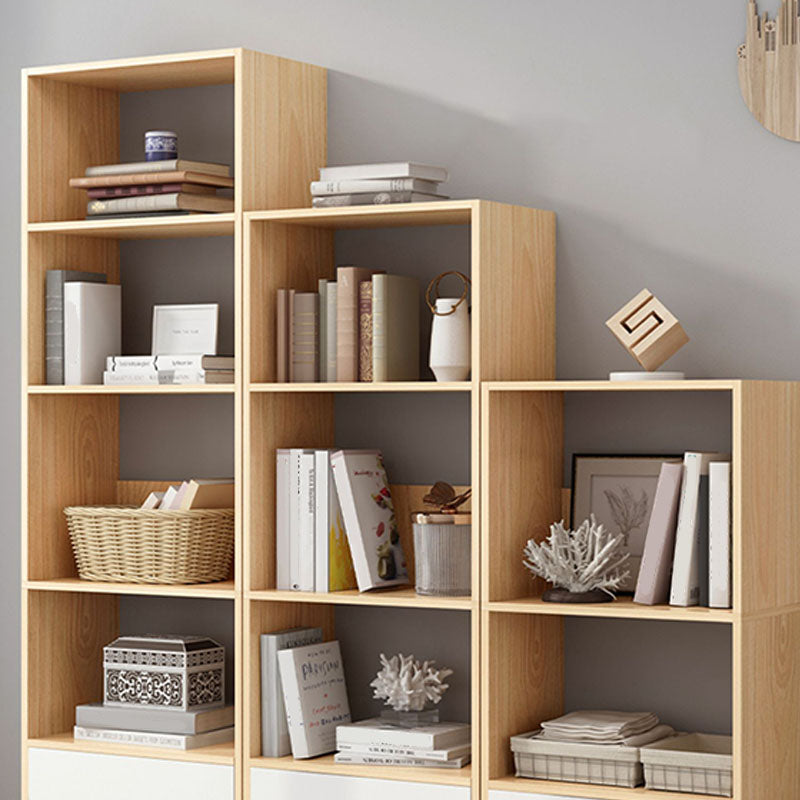 Contemporary Floor Engineered Wood Bookcase Open Shelf for Home