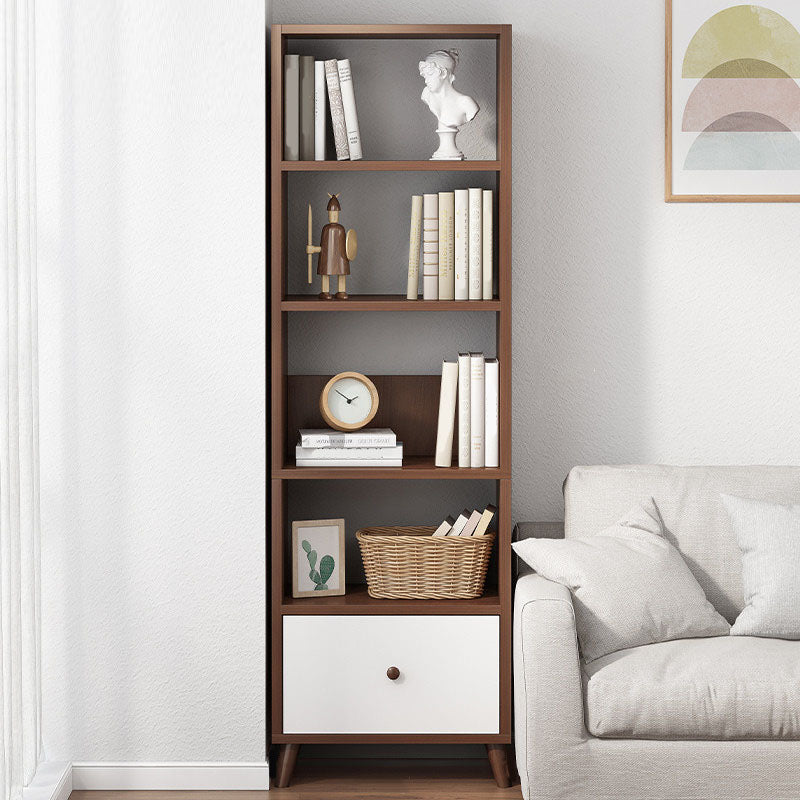 Contemporary Floor Engineered Wood Bookcase Open Shelf for Home