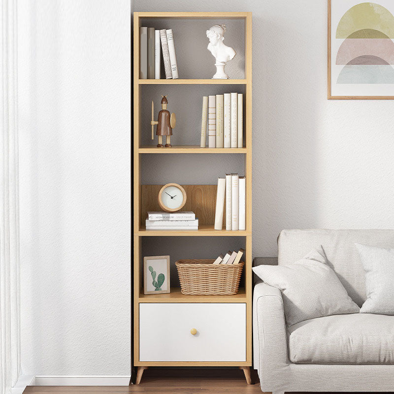 Contemporary Floor Engineered Wood Bookcase Open Shelf for Home