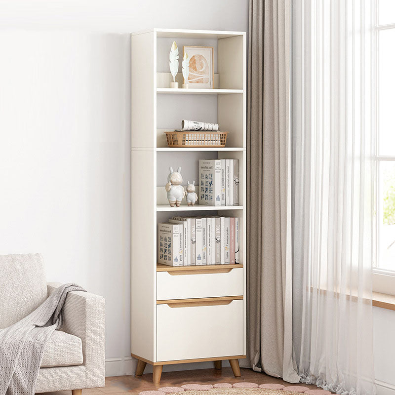 Contemporary Floor Engineered Wood Bookcase Open Shelf for Home