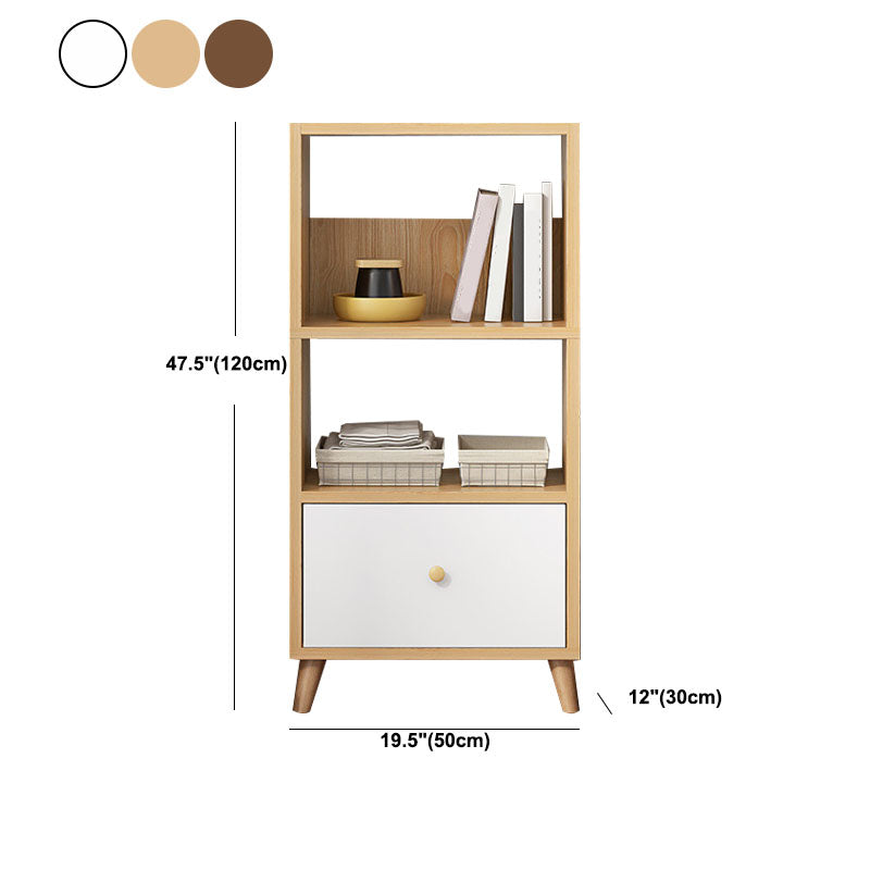 Contemporary Floor Engineered Wood Bookcase Open Shelf for Home