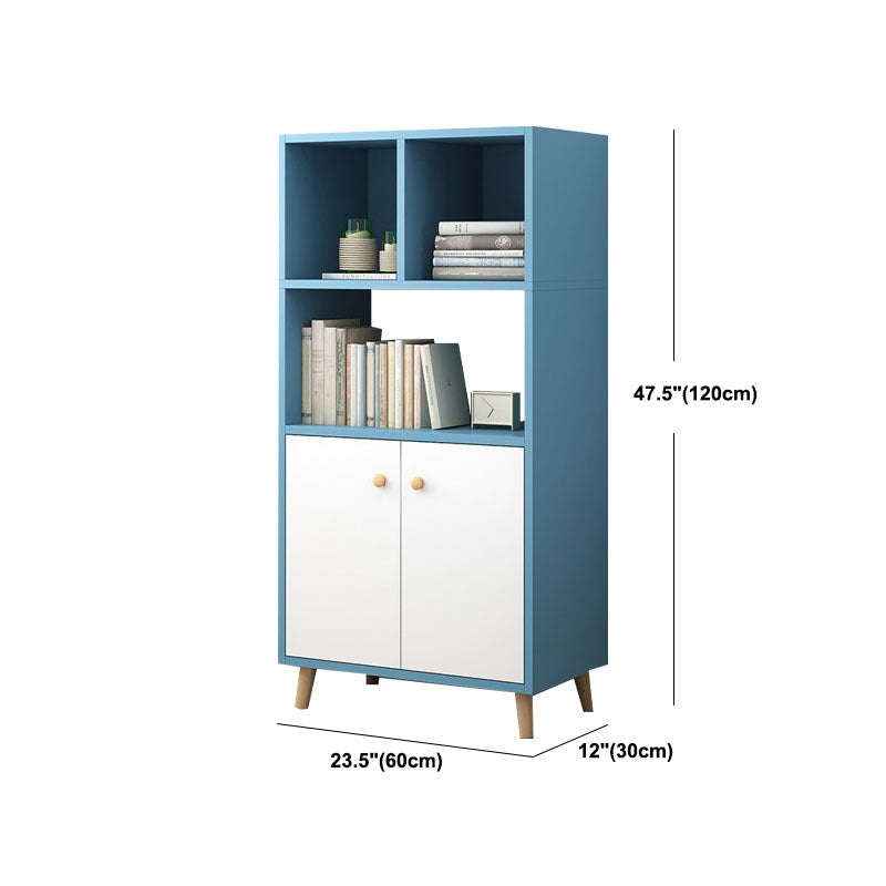 Contemporary Floor Engineered Wood Bookcase Open Shelf for Home