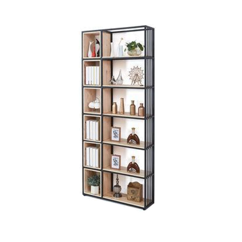 Modern Metal and Wooden Book Shelf Open Study Room Bookcase with Shelves