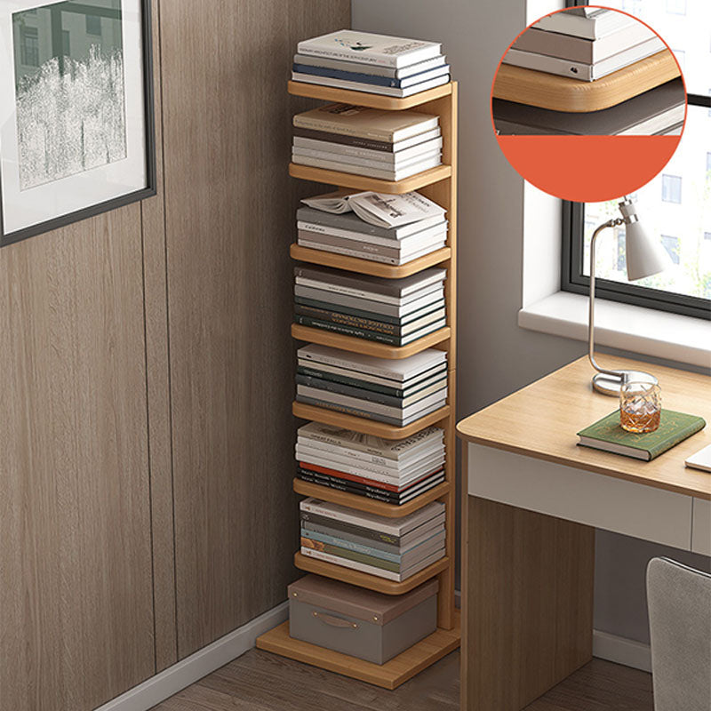 Contemporary Geometric Book Shelf with Rectangular Shelves Wood Bookcase