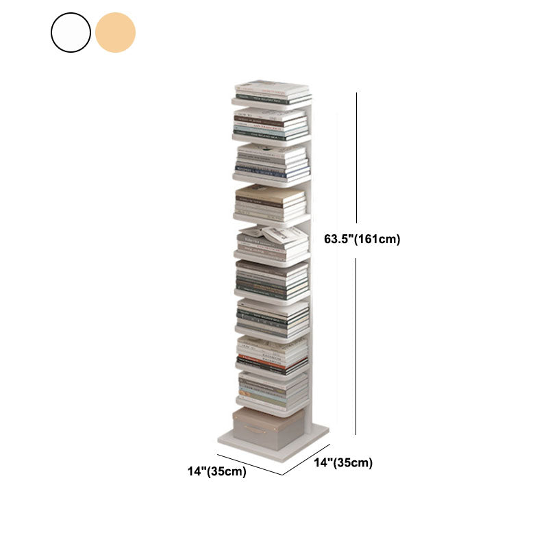 Contemporary Geometric Book Shelf with Rectangular Shelves Wood Bookcase