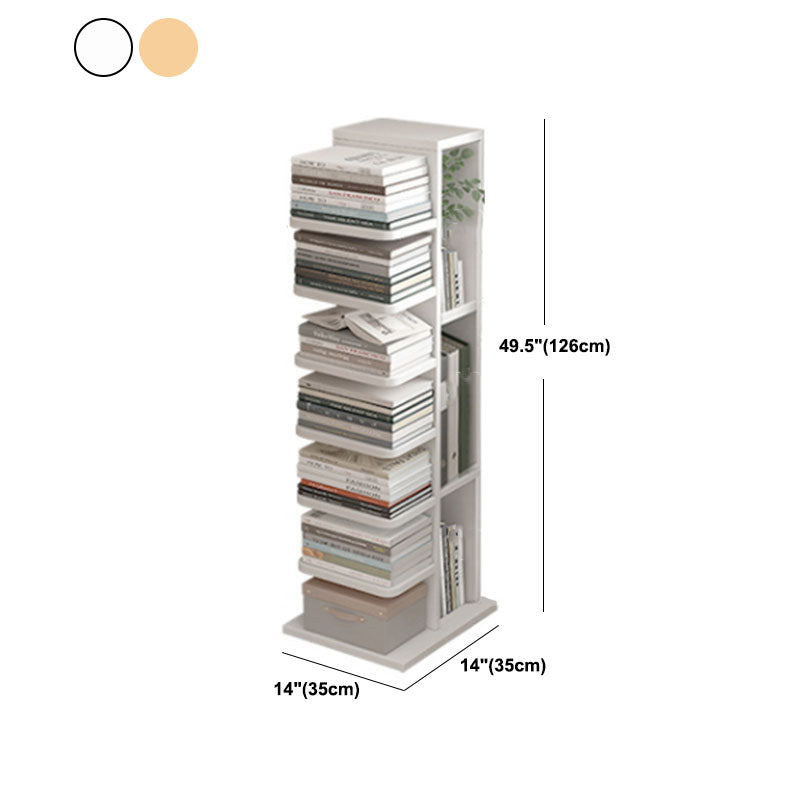 Contemporary Geometric Book Shelf with Rectangular Shelves Wood Bookcase