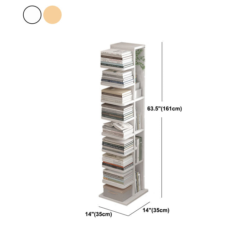 Contemporary Geometric Book Shelf with Rectangular Shelves Wood Bookcase