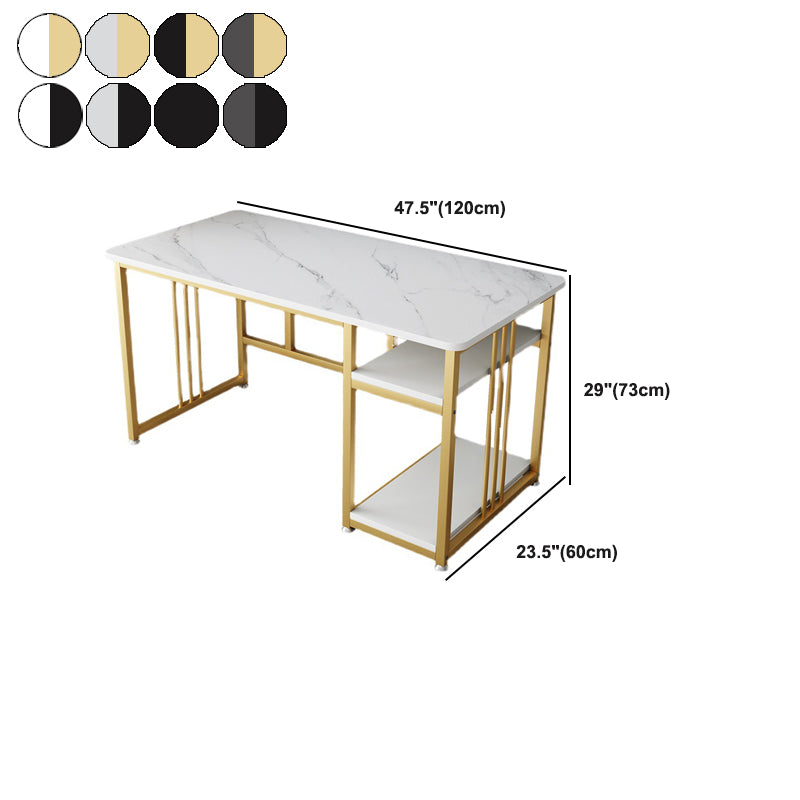 Glam Writing Desk Rectangular Manufactured Wood Office Desk for Bedroom and Living Room