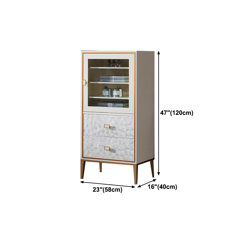 Glam Living Room Dining Server Cabinets Adjustable Shelving Sideboard Table