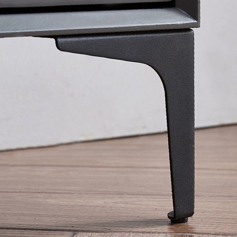 Dining Room Grey Sideboard Table Wood and Stone Modern Side Board with Drawers