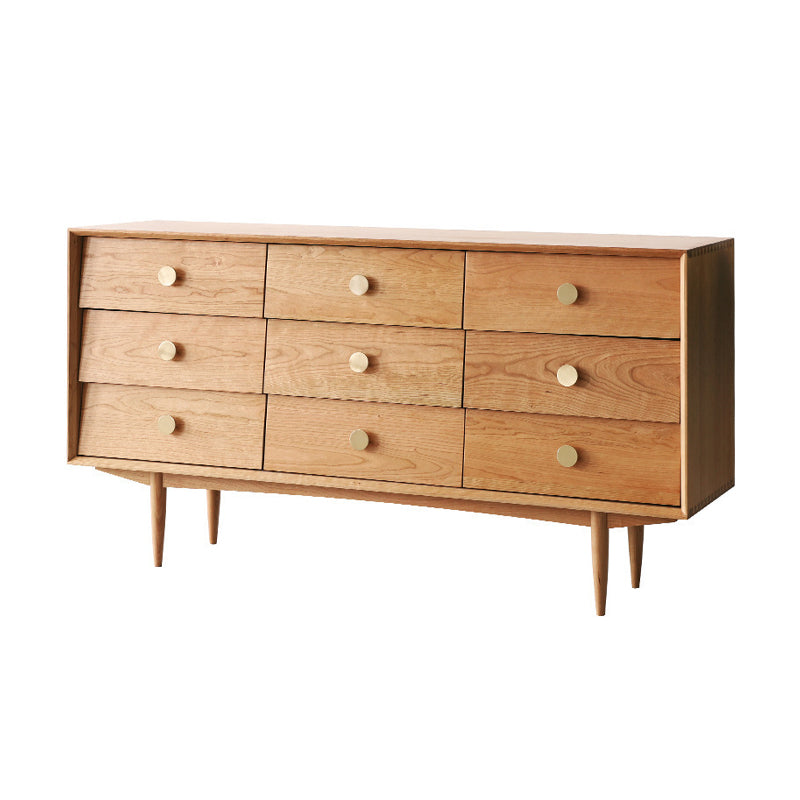 Glam Style 9 Drawer Buffet Wood Top Sideboard for Living Room