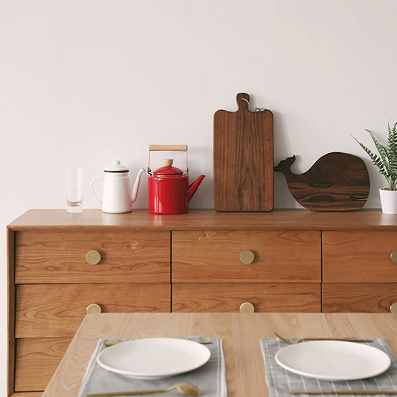 Glam Style 9 Drawer Buffet Wood Top Sideboard for Living Room