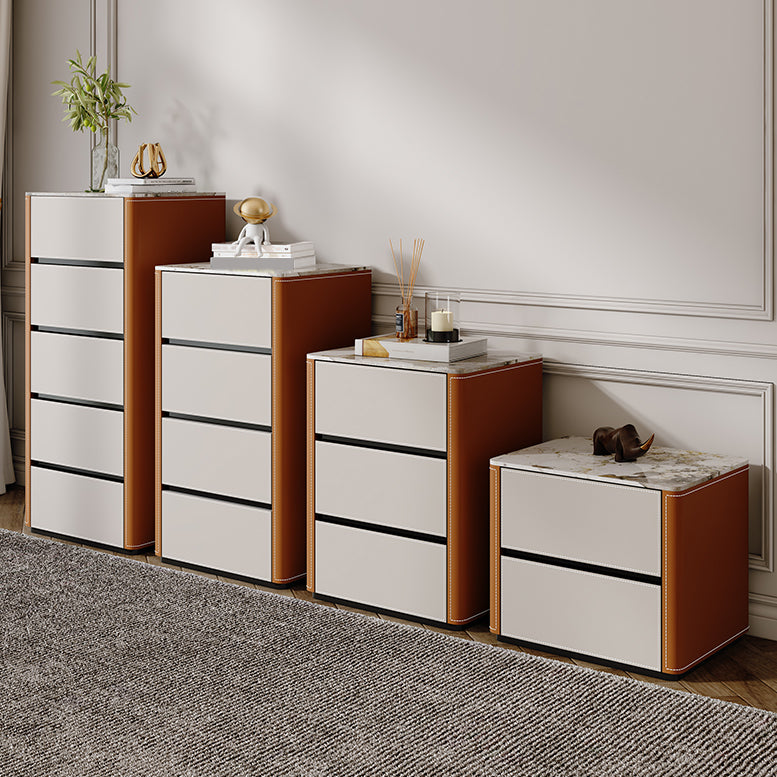 Modern Style Multi Drawer Buffet Stone Top Sideboard for Living Room