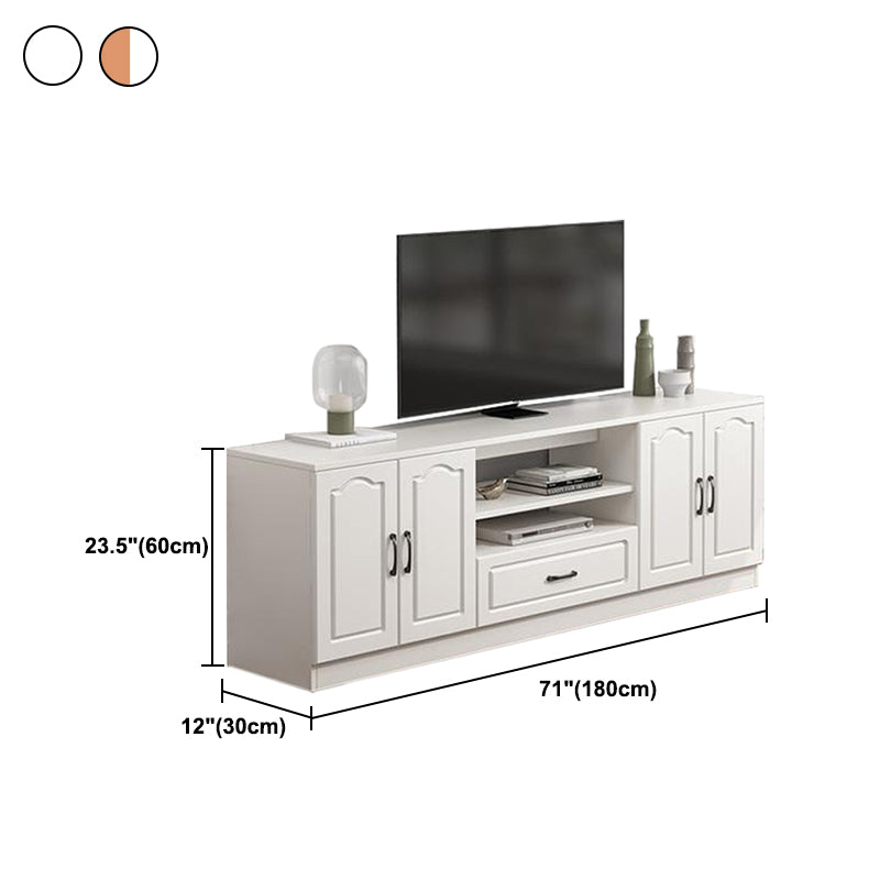 23.5" H Modern Wooden TV Stand Console Open Storage TV Stand with Drawer and Doors