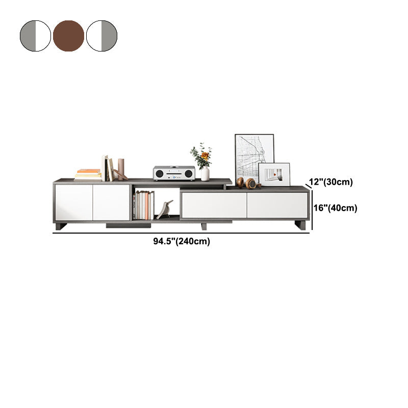 Modern TV Stand with Cabinet Wooden TV Stand for TVs up to 94.5" W