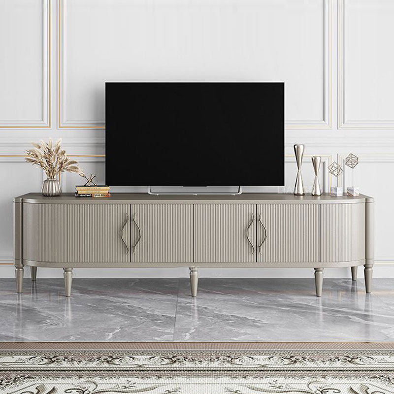 Glam Wood TV Media Stand with Doors, Enclosed Storage TV Stand Console