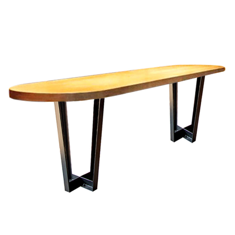 Contemporary Style Bar Table Solid Wood Sled Base Bar Dining Table